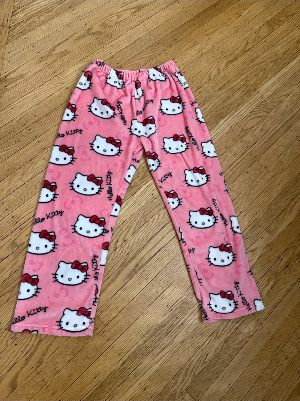 Hello Kitty Pink Plush Fleece Pajama Pants Size XL